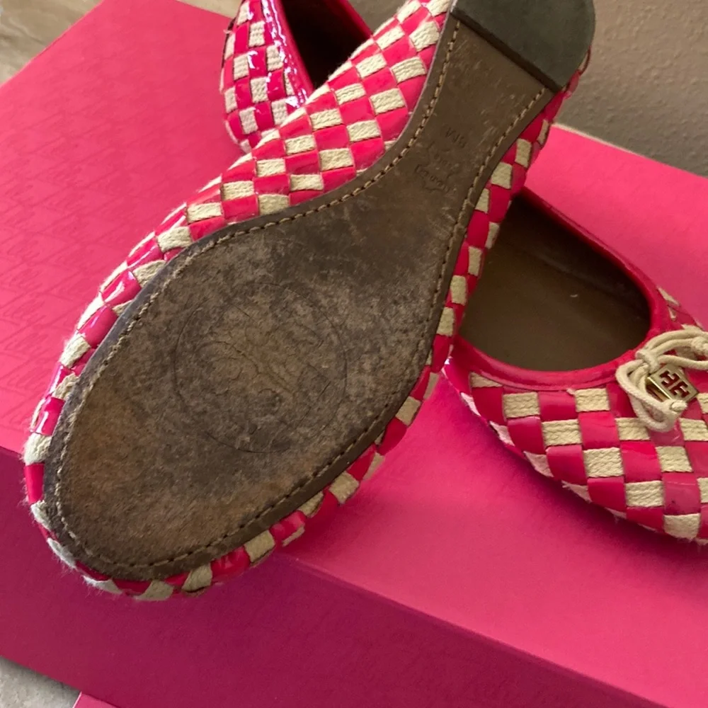 Tory Burch Pink and Cream Flats with Gold Accent - Picture 3 of 3